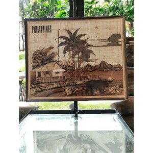 Coconut Spathe Fiber, Filipino Art, Ancient House, "Bahay-Kubo", Handmade 3D Art